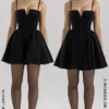 Selina – Mini-Kleid aus schwarzem Samt und Tüll Selina – Mini-Kleid aus schwarzem Samt und Tüll
