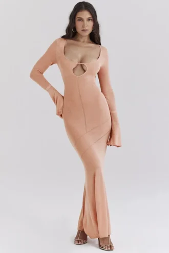 Sereia Sorbet Metallic-Strick-Maxikleid