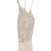 Serelle Midi-Kleid aus antik-elfenbeinfarbener Spitze Serelle Midi-Kleid aus antik-elfenbeinfarbener Spitze
