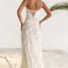 Seren Vintage cremefarbenes Maxikleid mit Blumenmuster und Spitzenrücken Seren Vintage cremefarbenes Maxikleid mit Blumenmuster und Spitzenrücken