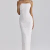 Serenella Weißes Midi-Kleid aus Broderie-Anglaise-Spitze Serenella Weißes Midi-Kleid aus Broderie-Anglaise-Spitze
