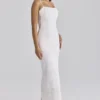 Serenella Weißes Midi-Kleid aus Broderie-Anglaise-Spitze Serenella Weißes Midi-Kleid aus Broderie-Anglaise-Spitze