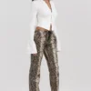 Serina Hose aus veganem Leder mit Schlangenprint Serina Hose aus veganem Leder mit Schlangenprint