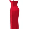 Shani Rotes Satin-Korsetts-Maxikleid Shani Rotes Satin-Korsetts-Maxikleid