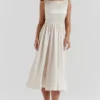 Shayla Vintage Midi-Kleid in Creme Shayla Vintage Midi-Kleid in Creme