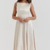 Shayla Vintage Midi-Kleid in Creme Shayla Vintage Midi-Kleid in Creme