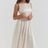 Shayla Vintage Midi-Kleid in Creme Shayla Vintage Midi-Kleid in Creme