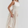 Shayla Vintage Midi-Kleid in Creme Shayla Vintage Midi-Kleid in Creme