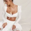 Shira Weißes Oberteil mit Puffärmeln Shira Weißes Oberteil mit Puffärmeln