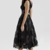 Sianna – Schwarzes Midi-Korsetts-Kleid aus besticktem Tüll Sianna – Schwarzes Midi-Korsetts-Kleid aus besticktem Tüll