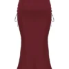 Sidonie Midi-Rock aus weinrotem Satin mit Schnürung Sidonie Midi-Rock aus weinrotem Satin mit Schnürung