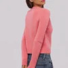 Signature-Strickjacke aus Kaschmir und Merinowolle in Himbeer Signature-Strickjacke aus Kaschmir und Merinowolle in Himbeer