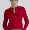 Signature Strickjacke aus rotem Kaschmir und Merinowolle Signature Strickjacke aus rotem Kaschmir und Merinowolle