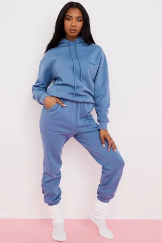 Sky Azure Jogginghose mit Fleece-Rückseite