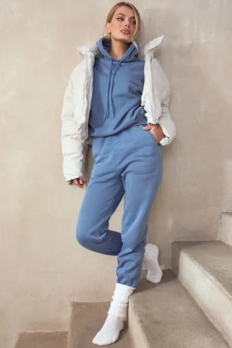 Sky Azure Jogginghose mit Fleece-Rückseite