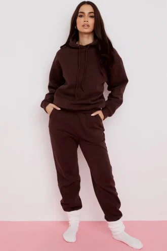 Sky Chocolate Jogginghose mit Fleece-Rückseite