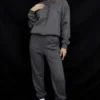 Halo Dunkelgrauer Oversize-Hoodie aus Baumwollfleece
