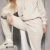 Halo Oatmeal Oversize-Hoodie aus Baumwollfleece
