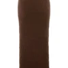 Sloane Maxi-Rock aus weichem Baumwollbouclé in Schokoladenbraun Sloane Maxi-Rock aus weichem Baumwollbouclé in Schokoladenbraun