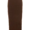 Sloane Maxi-Rock aus weichem Baumwollbouclé in Schokoladenbraun Sloane Maxi-Rock aus weichem Baumwollbouclé in Schokoladenbraun