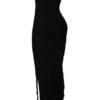 Sofia – Schwarzes, trägerloses Maxikleid aus Mesh Sofia – Schwarzes, trägerloses Maxikleid aus Mesh