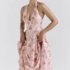 Solada – Englisches Vintage-Rosenmuster, Georgette-Halter-Sommerkleid Solada – Englisches Vintage-Rosenmuster, Georgette-Halter-Sommerkleid