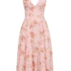 Solada – Englisches Vintage-Rosenmuster, Georgette-Halter-Sommerkleid Solada – Englisches Vintage-Rosenmuster, Georgette-Halter-Sommerkleid