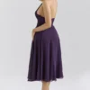 Solada Grape Georgette Neckholder-Sommerkleid Solada Grape Georgette Neckholder-Sommerkleid