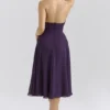 Solada Grape Georgette Neckholder-Sommerkleid Solada Grape Georgette Neckholder-Sommerkleid