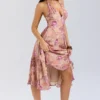 Solada Paisley-Patchwork-Print Georgette-Halter-Sommerkleid Solada Paisley-Patchwork-Print Georgette-Halter-Sommerkleid