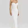 Solaine Elfenbeinfarbenes Spitzen-Korsetts-Maxikleid Solaine Elfenbeinfarbenes Spitzen-Korsetts-Maxikleid