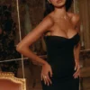 Solaine – Schwarzes Spitzen-Korsetts-Maxikleid Solaine – Schwarzes Spitzen-Korsetts-Maxikleid