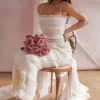Solana – Elfenbeinfarbenes Maxikleid mit Pailletten und Falten Solana – Elfenbeinfarbenes Maxikleid mit Pailletten und Falten