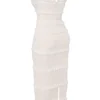 Solana – Elfenbeinfarbenes Maxikleid mit Pailletten und Falten Solana – Elfenbeinfarbenes Maxikleid mit Pailletten und Falten