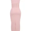 Sophina Perfectly Pink Broderie Anglais Plunge-Maxikleid Sophina Perfectly Pink Broderie Anglais Plunge-Maxikleid