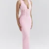 Sophina Perfectly Pink Broderie Anglais Plunge-Maxikleid Sophina Perfectly Pink Broderie Anglais Plunge-Maxikleid
