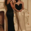 Sorcha Maxikleid in Schwarz und Champagner mit Korsetts Sorcha Maxikleid in Schwarz und Champagner mit Korsetts