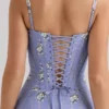 Steffani Blaues Midi-Sommerkleid aus Stretch-Baumwolle mit Gänseblümchen-Print Steffani Blaues Midi-Sommerkleid aus Stretch-Baumwolle mit Gänseblümchen-Print