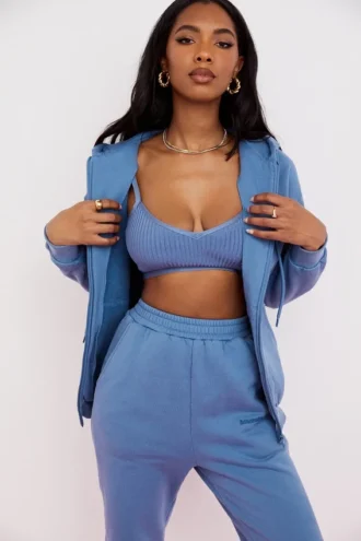 Storm Azure Hoodie mit Reißverschluss und Baumwollfleece-Innenseite