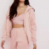 Storm Blush Hoodie aus Baumwollfleece mit durchgehendem Reißverschluss Storm Blush Hoodie aus Baumwollfleece mit durchgehendem Reißverschluss