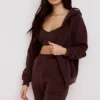 Storm Chocolate Hoodie mit Reißverschluss und Baumwollfleece-Innenseite Storm Chocolate Hoodie mit Reißverschluss und Baumwollfleece-Innenseite