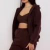 Storm Chocolate Hoodie mit Reißverschluss und Baumwollfleece-Innenseite Storm Chocolate Hoodie mit Reißverschluss und Baumwollfleece-Innenseite