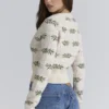 Strickjacke mit durchgehendem Mistle-Bow-Print Strickjacke mit durchgehendem Mistle-Bow-Print