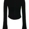 Sylvia Schwarze Strickjacke mit Rippmuster Sylvia Schwarze Strickjacke mit Rippmuster