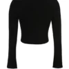 Sylvia Schwarze Strickjacke mit Rippmuster Sylvia Schwarze Strickjacke mit Rippmuster