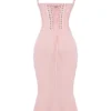 Syrah Midi-Kleid mit weichem Pfirsichfarbener Spitzenrücken Syrah Midi-Kleid mit weichem Pfirsichfarbener Spitzenrücken