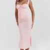 Syrah Midi-Kleid mit weichem Pfirsichfarbener Spitzenrücken Syrah Midi-Kleid mit weichem Pfirsichfarbener Spitzenrücken