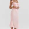 Syrah Midi-Kleid mit weichem Pfirsichfarbener Spitzenrücken Syrah Midi-Kleid mit weichem Pfirsichfarbener Spitzenrücken