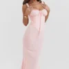 Syrah Midi-Kleid mit weichem Pfirsichfarbener Spitzenrücken Syrah Midi-Kleid mit weichem Pfirsichfarbener Spitzenrücken