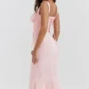 Syrah Midi-Kleid mit weichem Pfirsichfarbener Spitzenrücken Syrah Midi-Kleid mit weichem Pfirsichfarbener Spitzenrücken